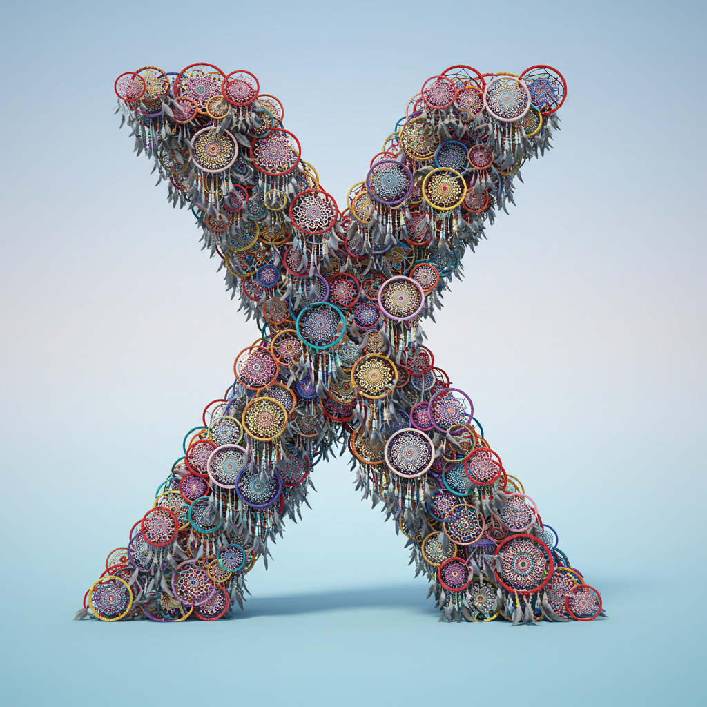 Dream catcher 2 — letter X (variant 2)