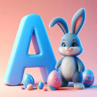 Easter bunny — letter A (variant 2)
