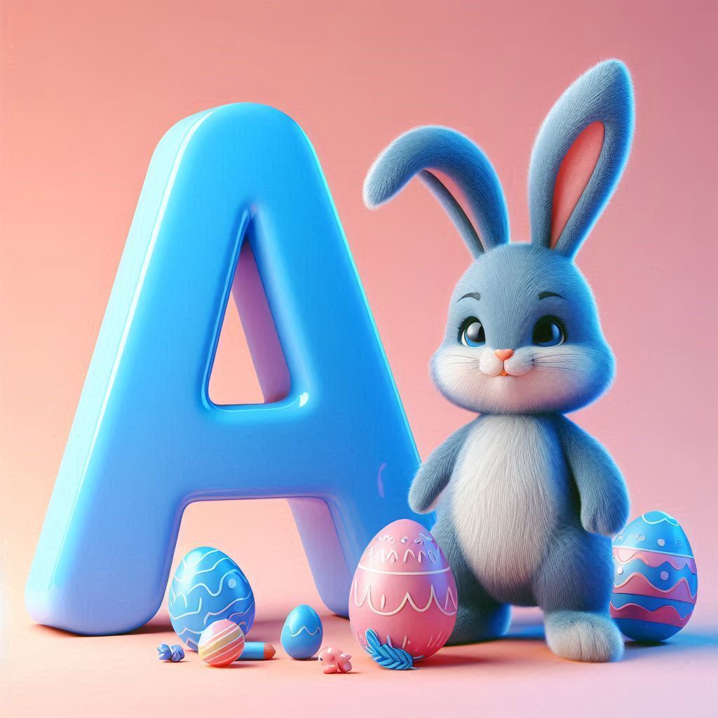 Easter bunny — letter A (variant 2)
