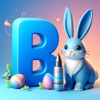 Easter bunny — letter B (variant 2)