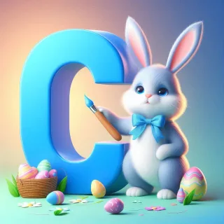 Easter bunny — letter C (variant 2)