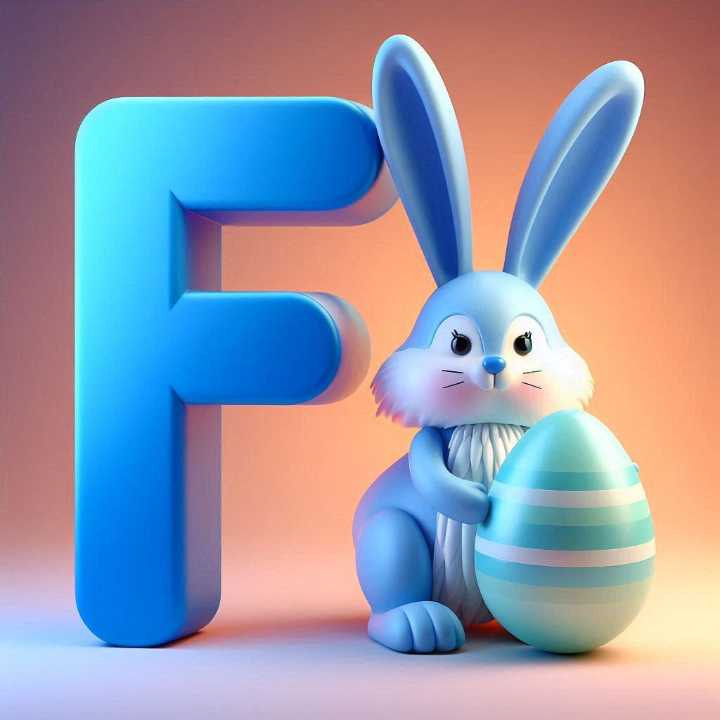 Easter bunny — letter F