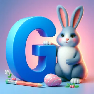 Easter bunny — letter G