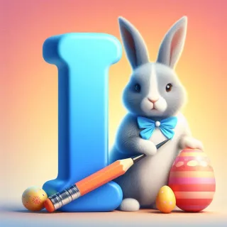 Easter bunny — letter I (variant 2)