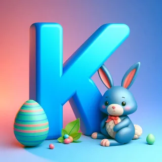 Easter bunny — letter K (variant 2)