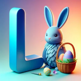 Easter bunny — letter L (variant 2)