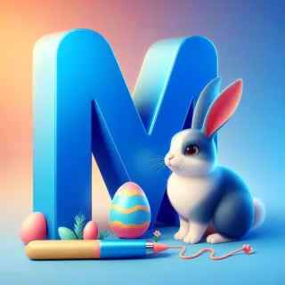 Easter bunny — letter M