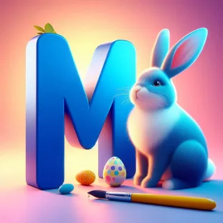 Easter bunny — letter M (variant 2)