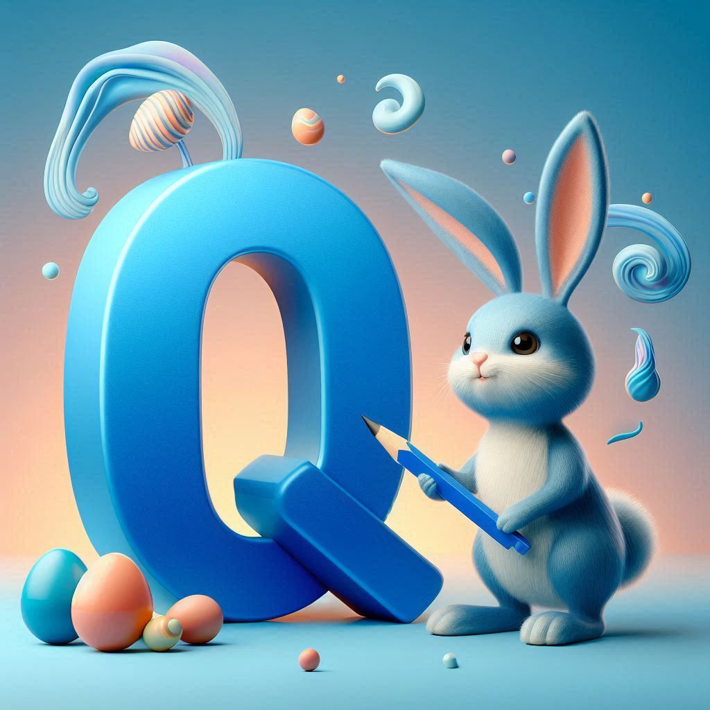 Easter bunny — letter Q