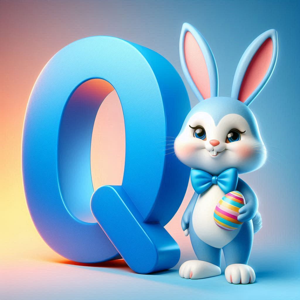 Easter bunny — letter Q (variant 2)