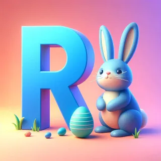 Easter bunny — letter R