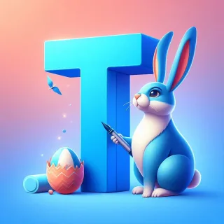 Easter bunny — letter T (variant 2)