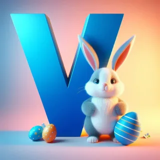 Easter bunny — letter V