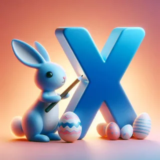 Easter bunny — letter X