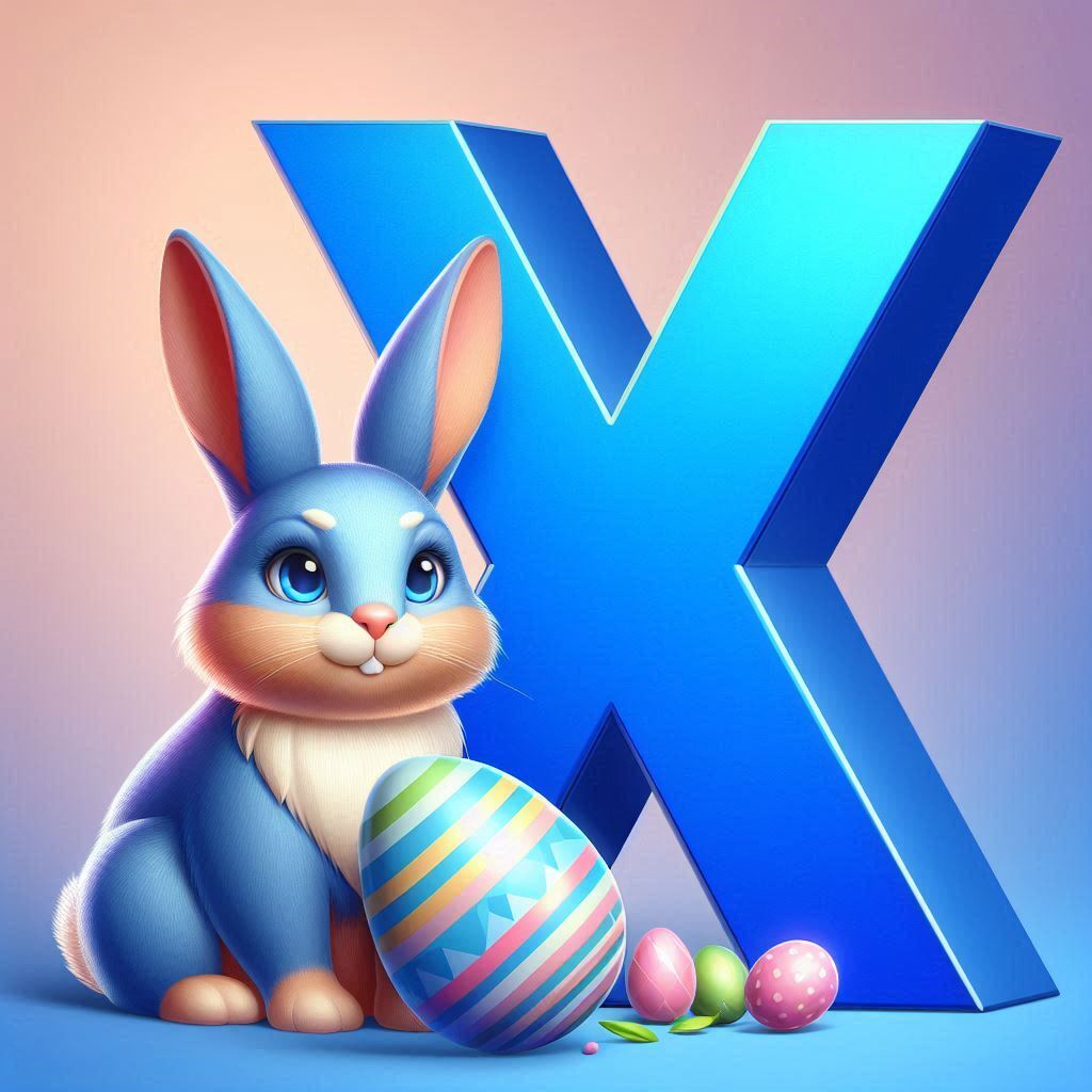 Easter bunny — letter X (variant 2)