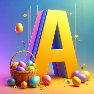 Easter eggs — letter A (variant 2)