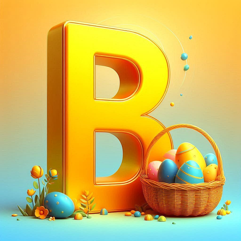 Easter eggs — letter B (variant 2)