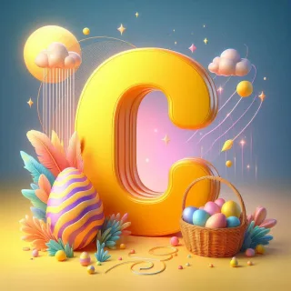 Easter eggs — letter C (variant 2)