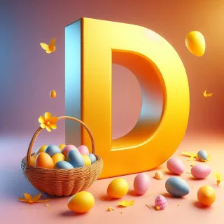 Easter eggs — letter D (variant 2)