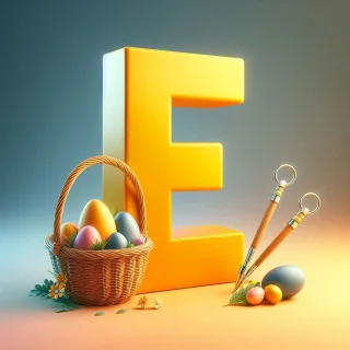 Easter eggs — letter E
