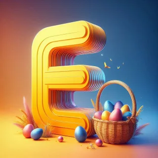 Easter eggs — letter E (variant 2)