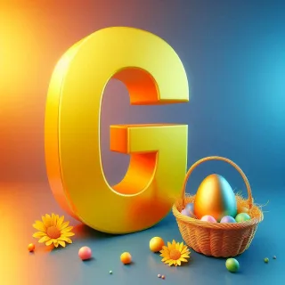 Easter eggs — letter G (variant 2)
