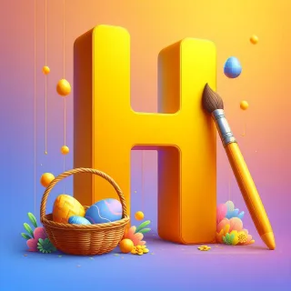 Easter eggs — letter H (variant 2)
