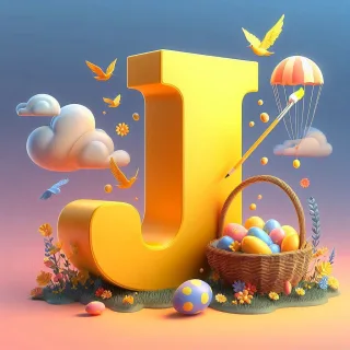 Easter eggs — letter J (variant 2)