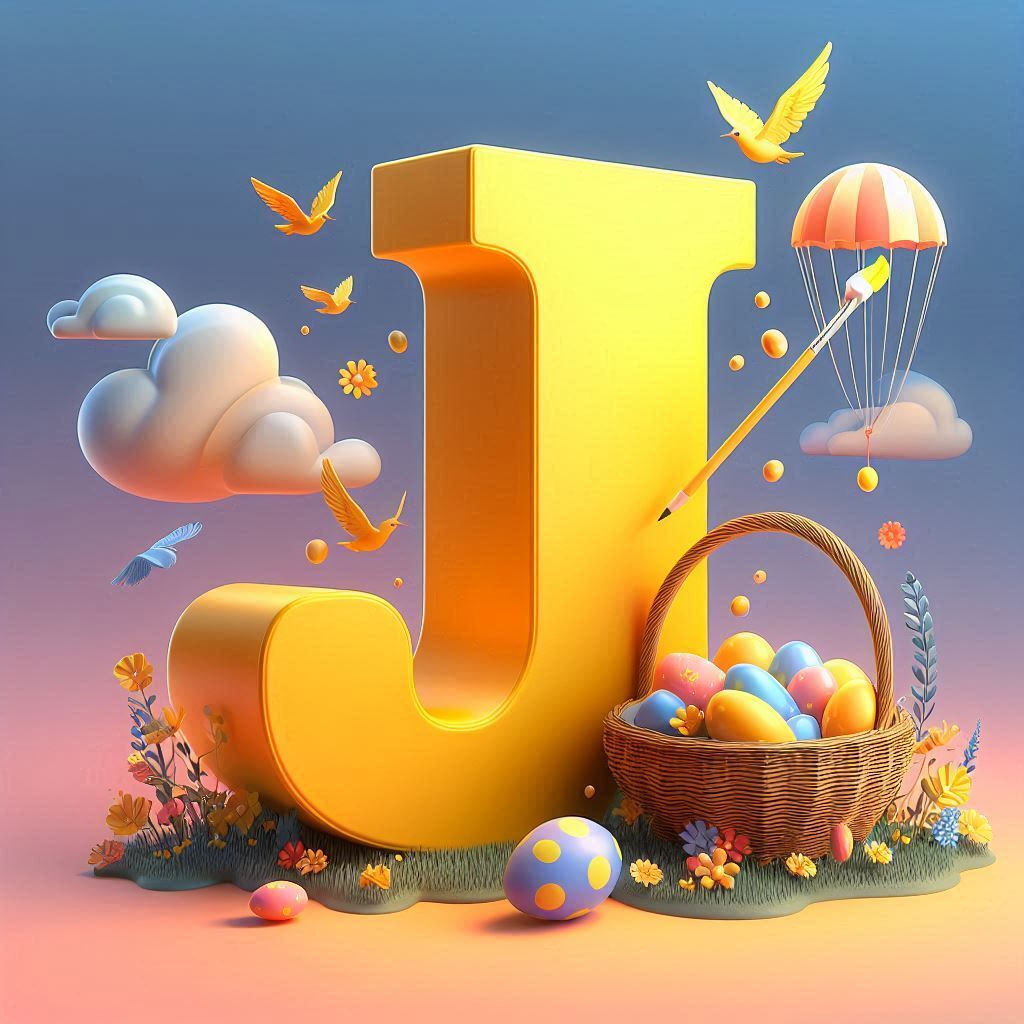Easter eggs — letter J (variant 2)