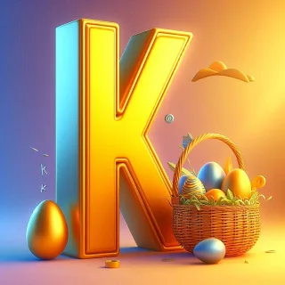 Easter eggs — letter K (variant 2)
