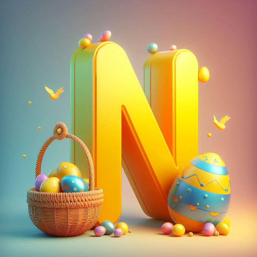 Easter eggs — letter N (variant 2)