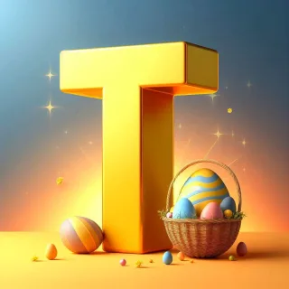 Easter eggs — letter T (variant 2)