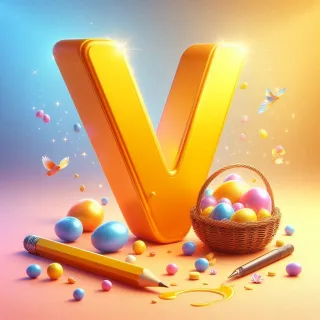 Easter eggs — letter V
