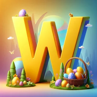 Easter eggs — letter W (variant 2)