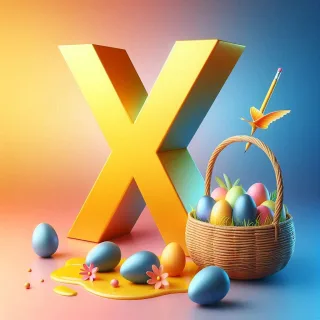 Easter eggs — letter X (variant 2)