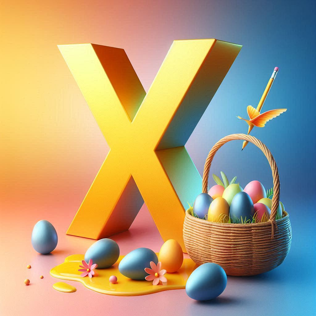Easter eggs — letter X (variant 2)