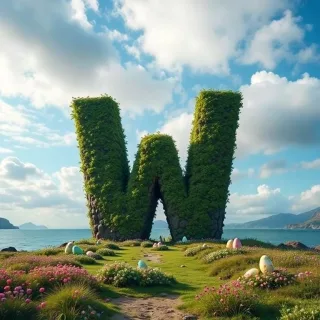 Easter island — letter W