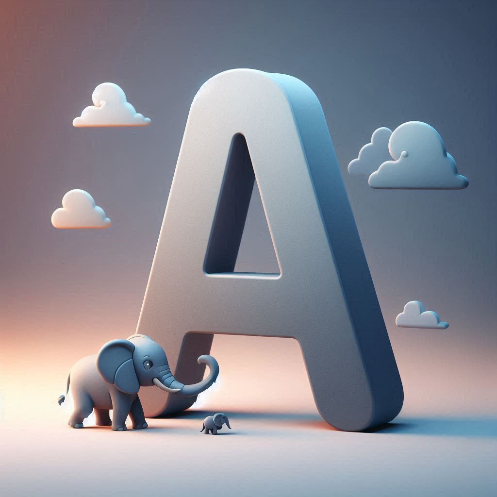 Elephant 2 — letter A (variant 2)