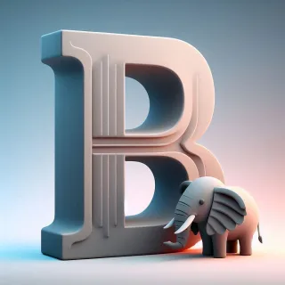 Elephant 2 — letter B (variant 2)