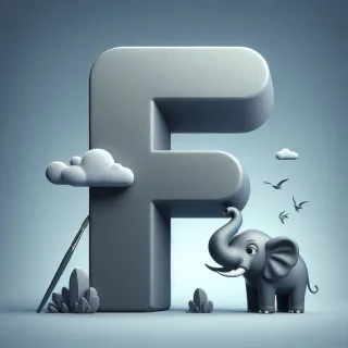 Elephant 2 — letter F (variant 2)