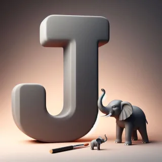 Elephant 2 — letter J (variant 2)