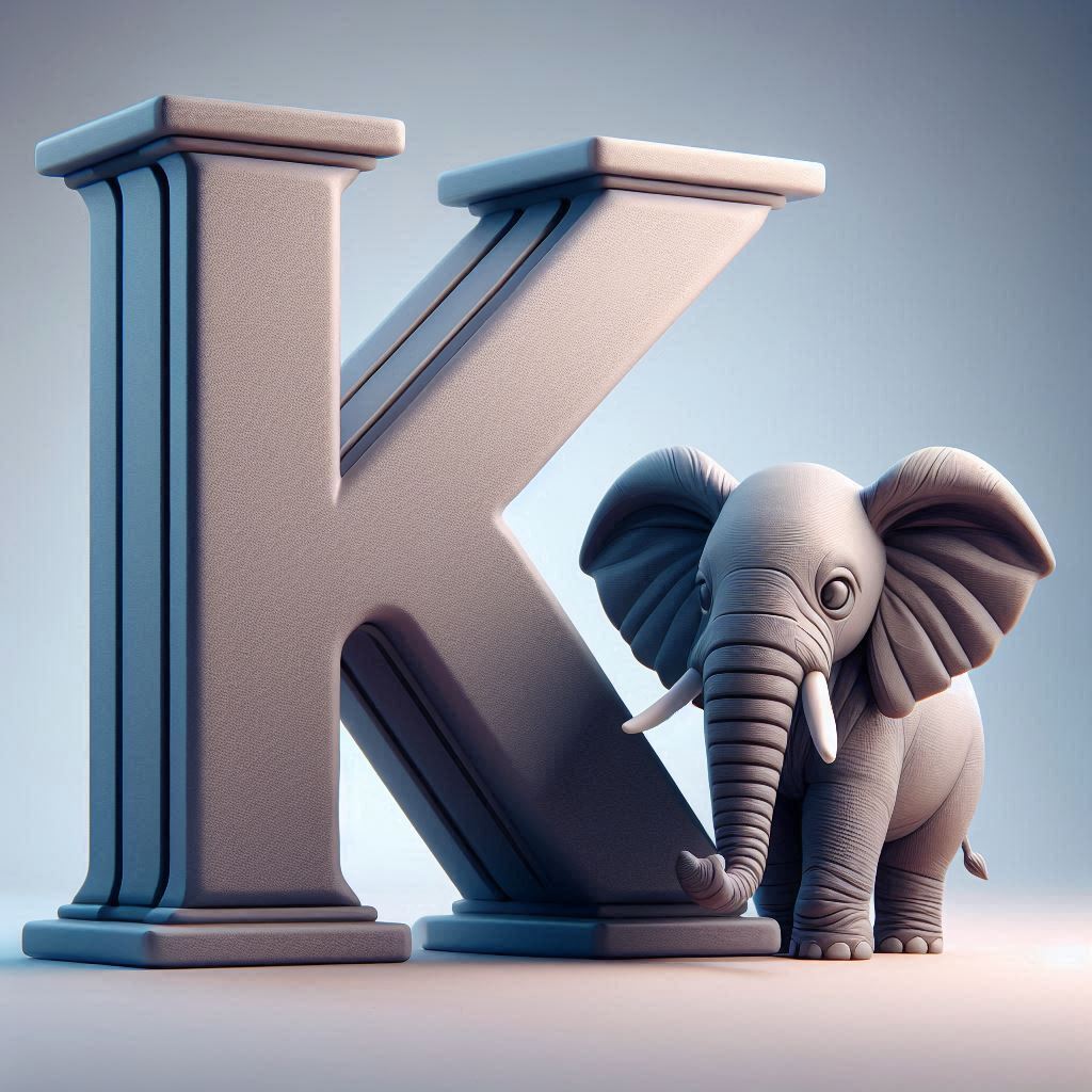 Elephant 2 — letter K (variant 2)