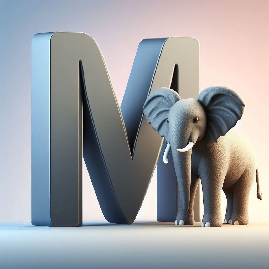 Elephant 2 — letter M (variant 2)