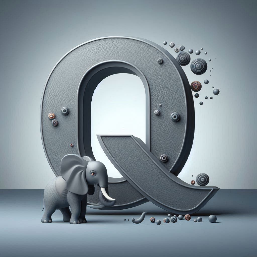 Elephant 2 — letter Q (variant 2)