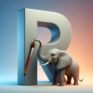 Elephant 2 — letter R (variant 2)