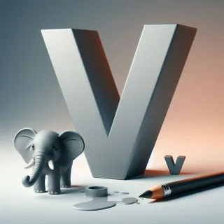 Elephant 2 — letter V (variant 2)