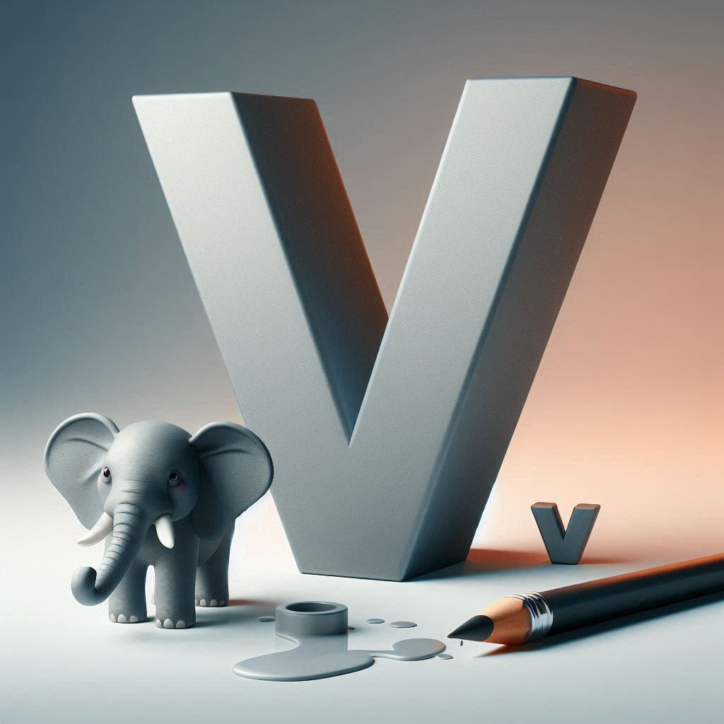 Elephant 2 — letter V (variant 2)
