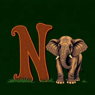 Elephant — letter N