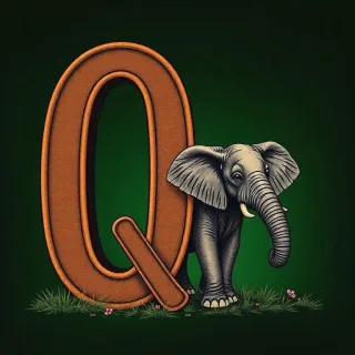 Elephant — letter Q