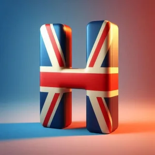 English flag — letter H